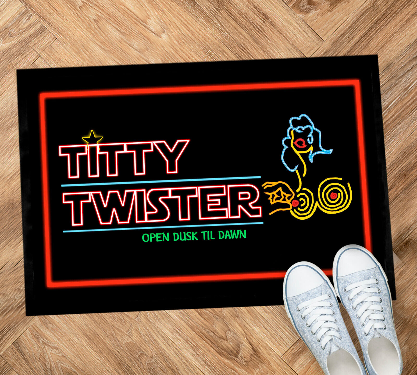 The Titty Twister horror inspired Door mat 60 x 40 cm man cave room mat