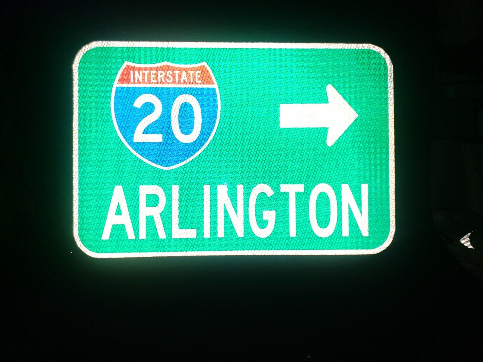 ARLINGTON Interstate 20 route road sign - Texas DOT, Dallas / Fort Worth