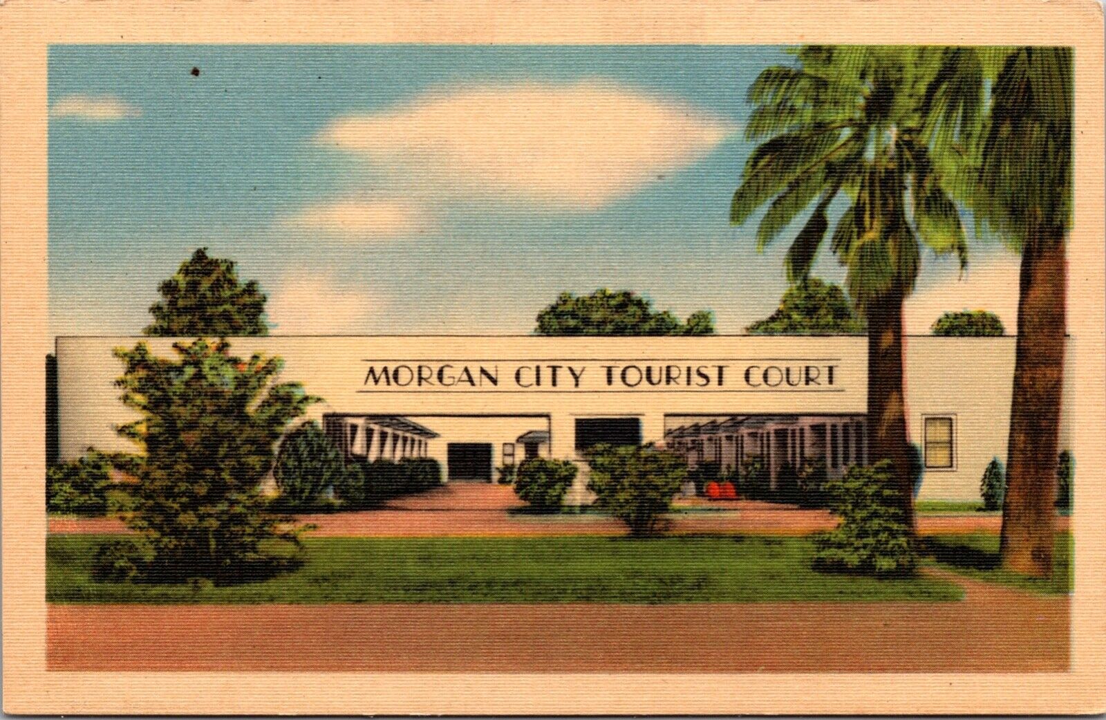 Linen Postcard Morgan City Tourist Court in Morgan City, Louisiana