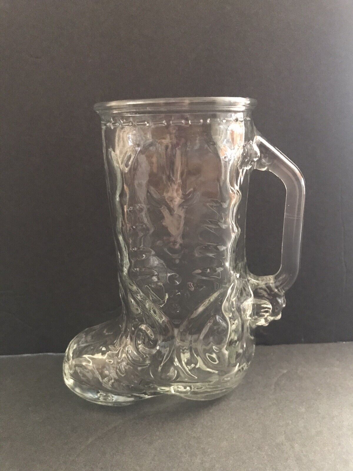 Vintage Cowboy Boot Clear Glass Cowboy Mug Cup Tumbler