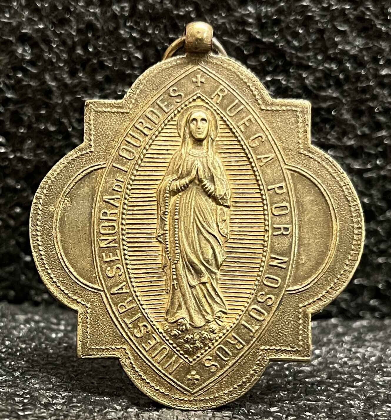 Argentina Antique  Our Lady of Lourdes Holy Places Brotherhood large beauty 25gr