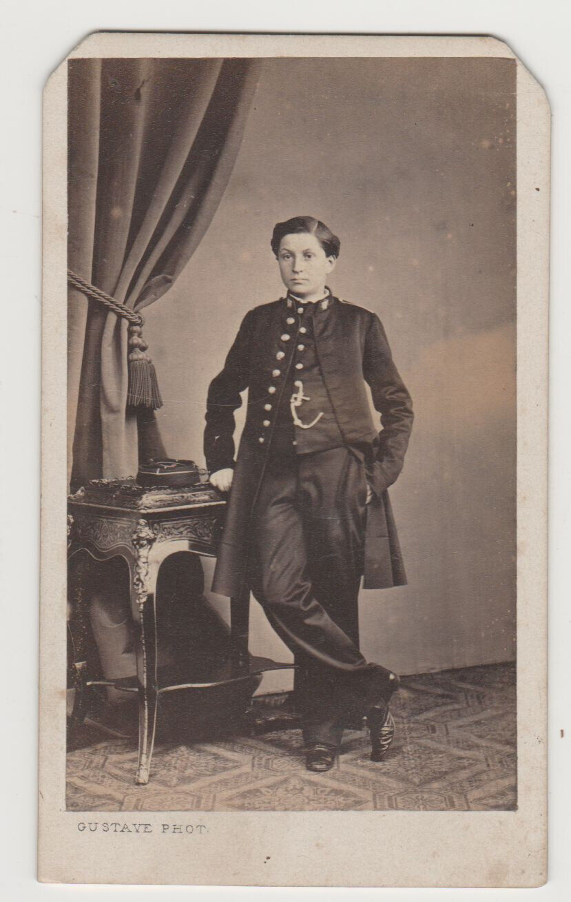 cdv circa 1870 portrait young man student imperial high school gustave le mans (A3)