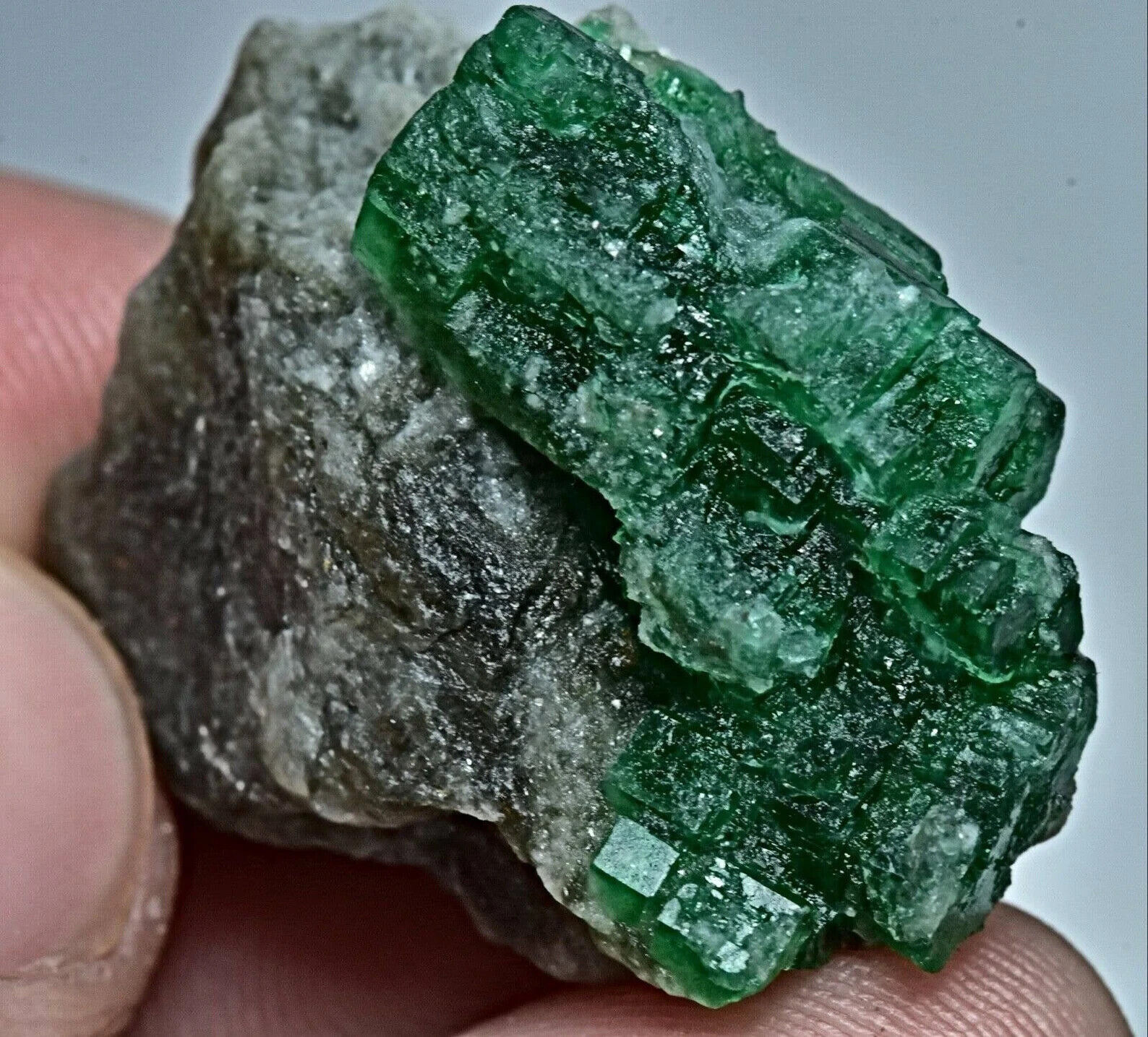 61 Carat Amazing Deep Green Color Unique Emerald Crystal Bunch Specimen