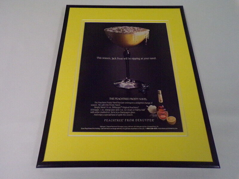 1986 Peachtree DeKuyper 11x14 Framed ORIGINAL Vintage Advertisement