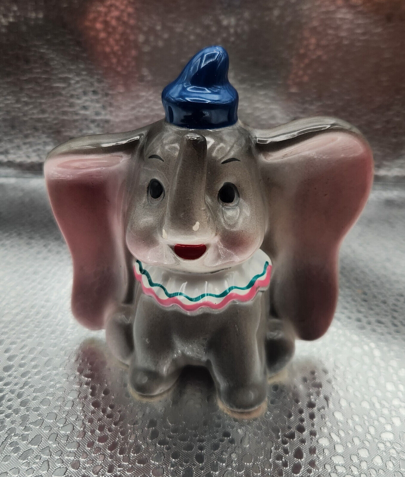 Vintage Walt Disney Dumbo -- Ceramic Figurine Blue Hat - 3.5” Japan --- Lot 2022