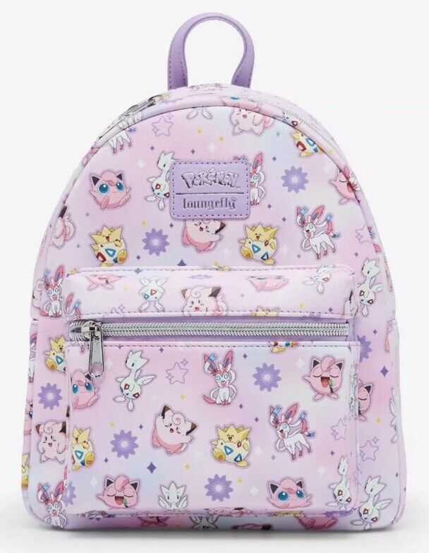Loungefly Pokemon Fairy Type Pink All Over Print Backpack Bag