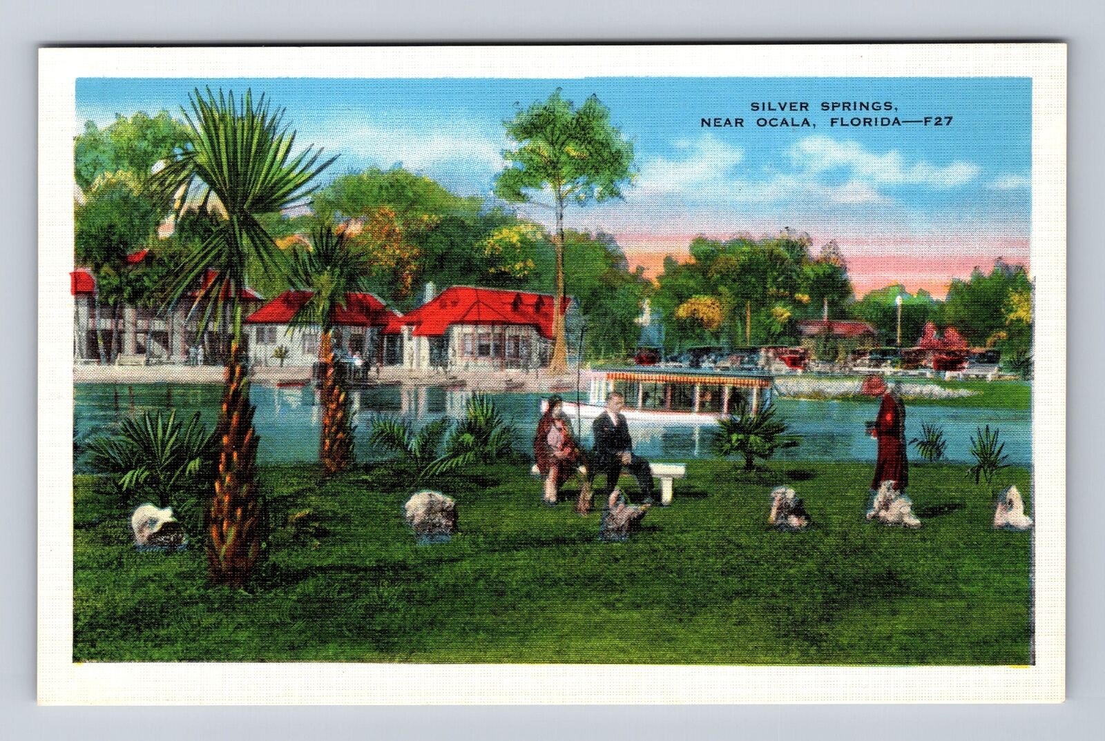 Ocala FL-Florida, Silver Springs, Antique, Vintage Postcard