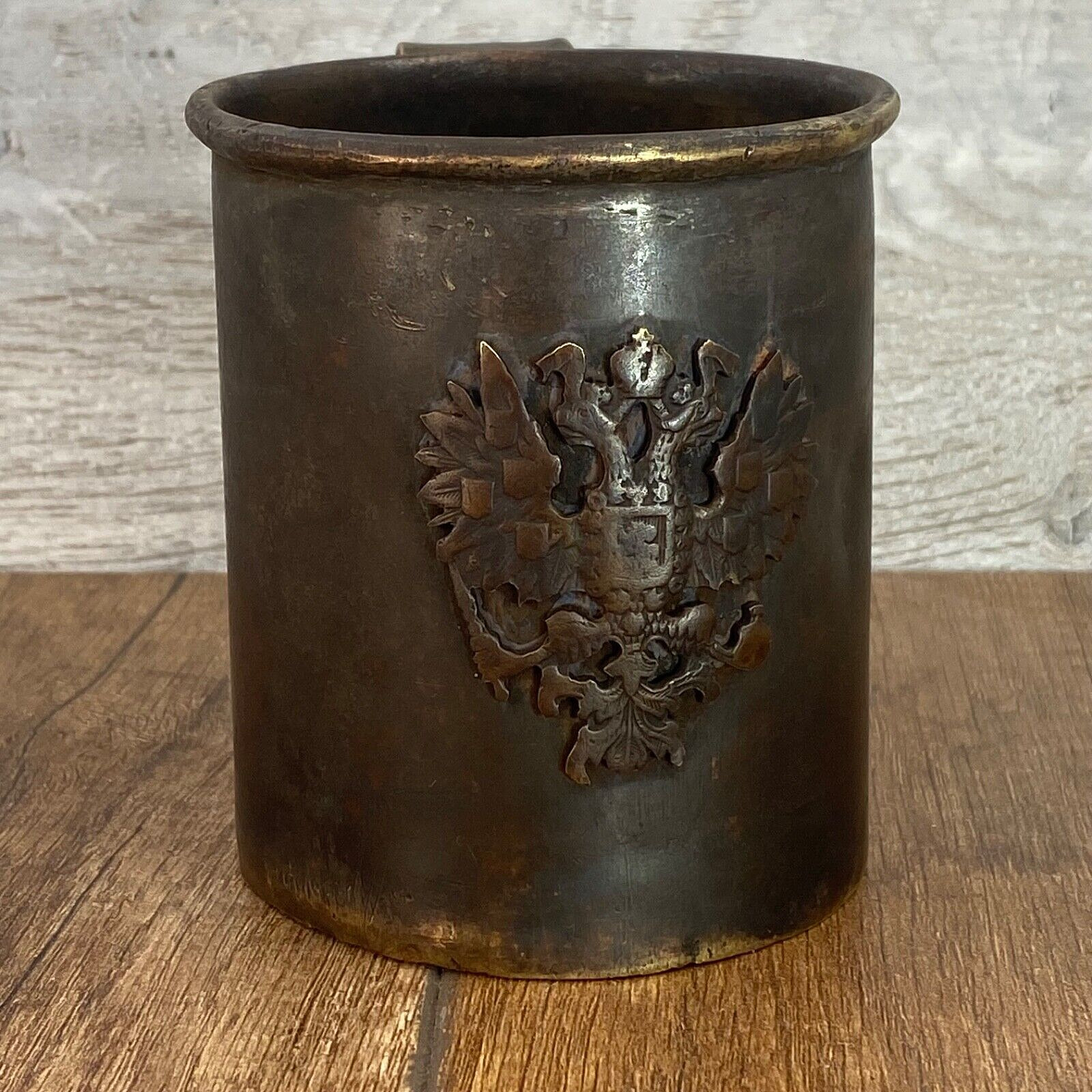 Antique mug Cup artillery shell Empire of Nicholas II Double-headed eagle