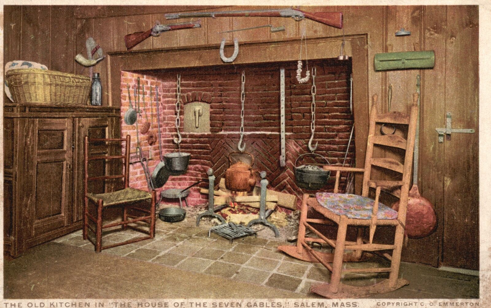 Vintage Postcard 1920's The Old Kitchen of Seven Gables Salem Massachusetts MA