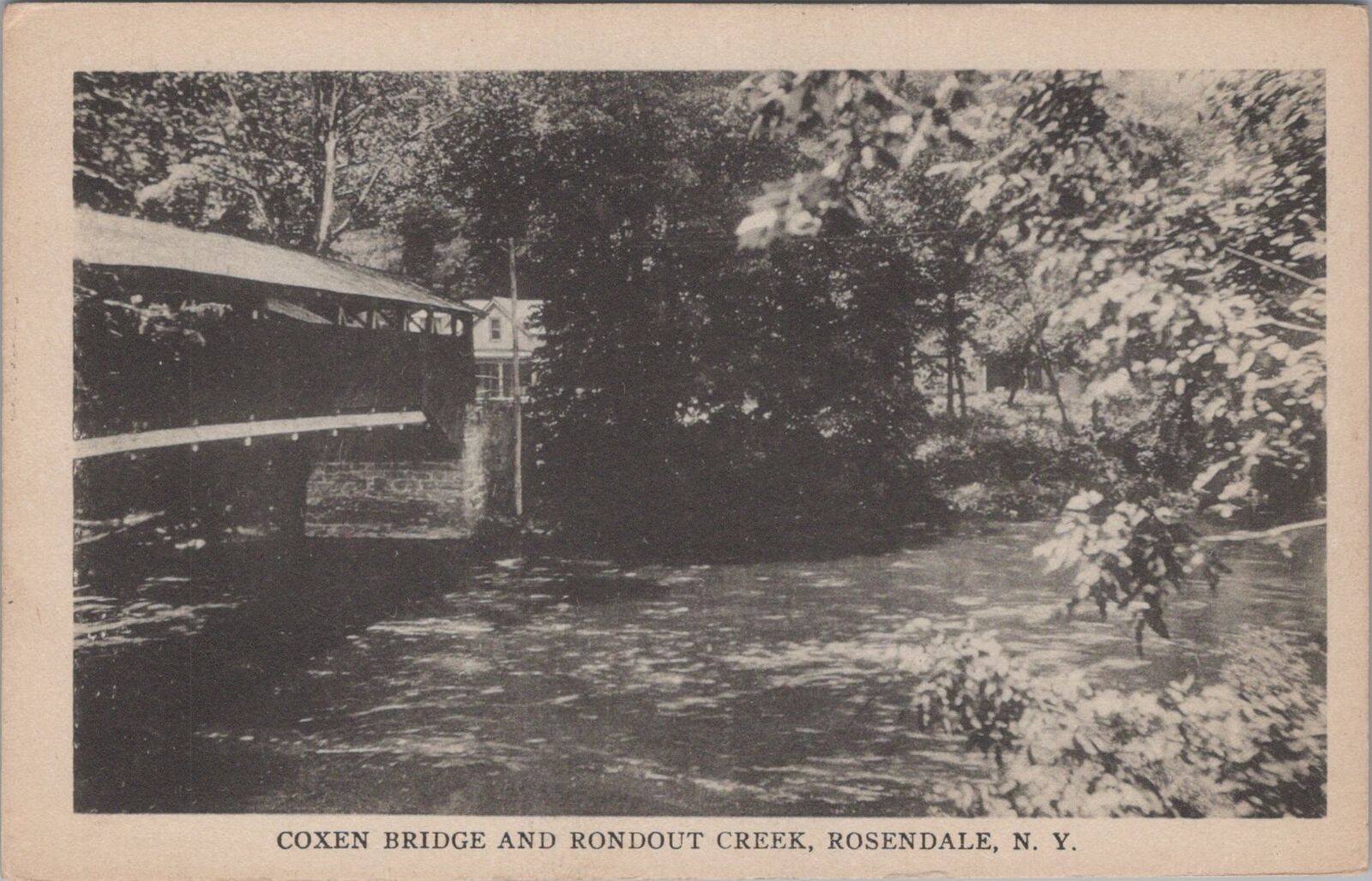 Coxen Covered Bridge and Rondout Creek, Rosendale, New York Postcard