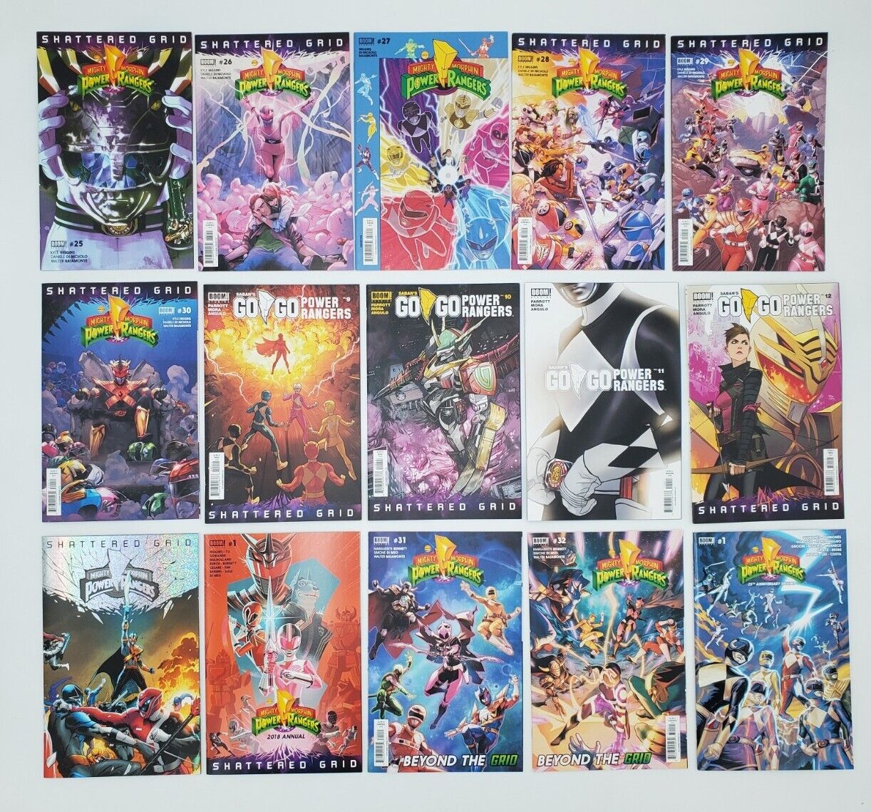 Mighty Morphin Power Rangers Shattered Grid Boom Comic Set Go Go Lot Read Descr