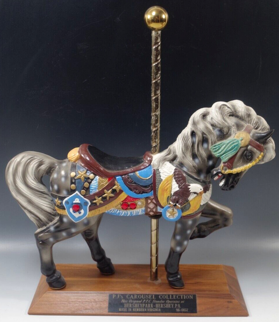 PJ\'S CAROUSEL COLLECTION ORIGINAL HORSE MICHELLE PHELPS SIGNED 1996 HERSHEY PARK