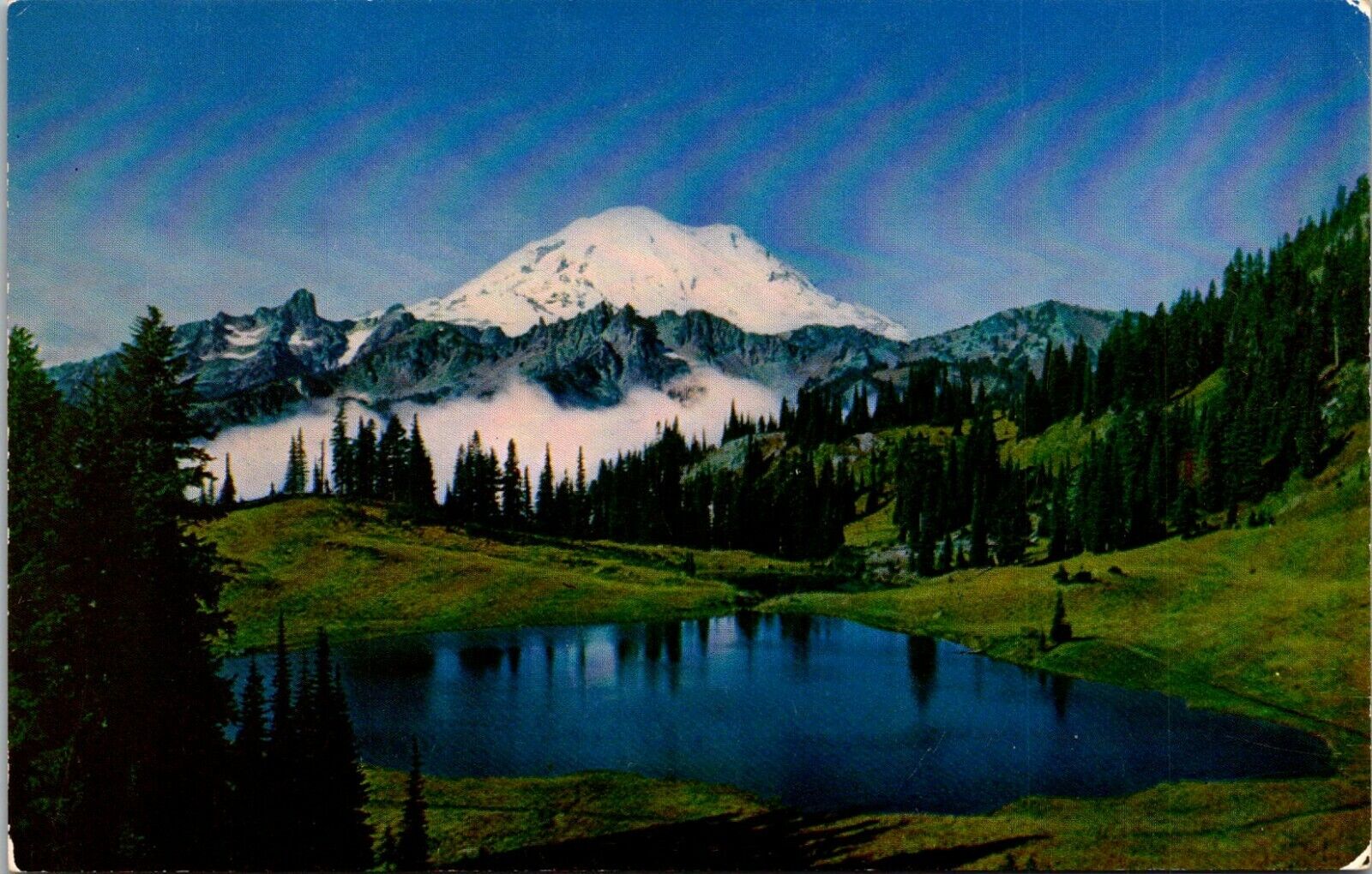 Vintage Postcard Mount Rainer and Tipsoo Lake