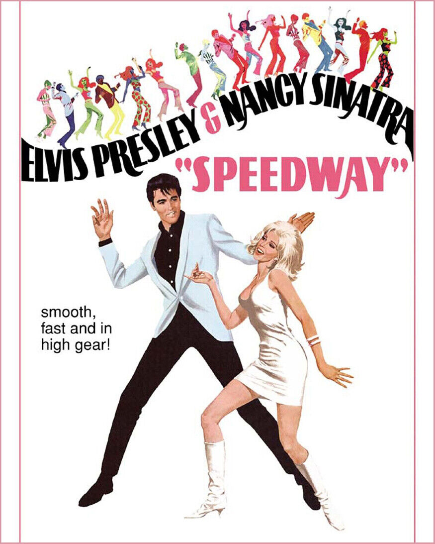 SPEEDWAY Glossy 8x10 Photo ELVIS PRESLEY and Nancy Sinatra Poster Print
