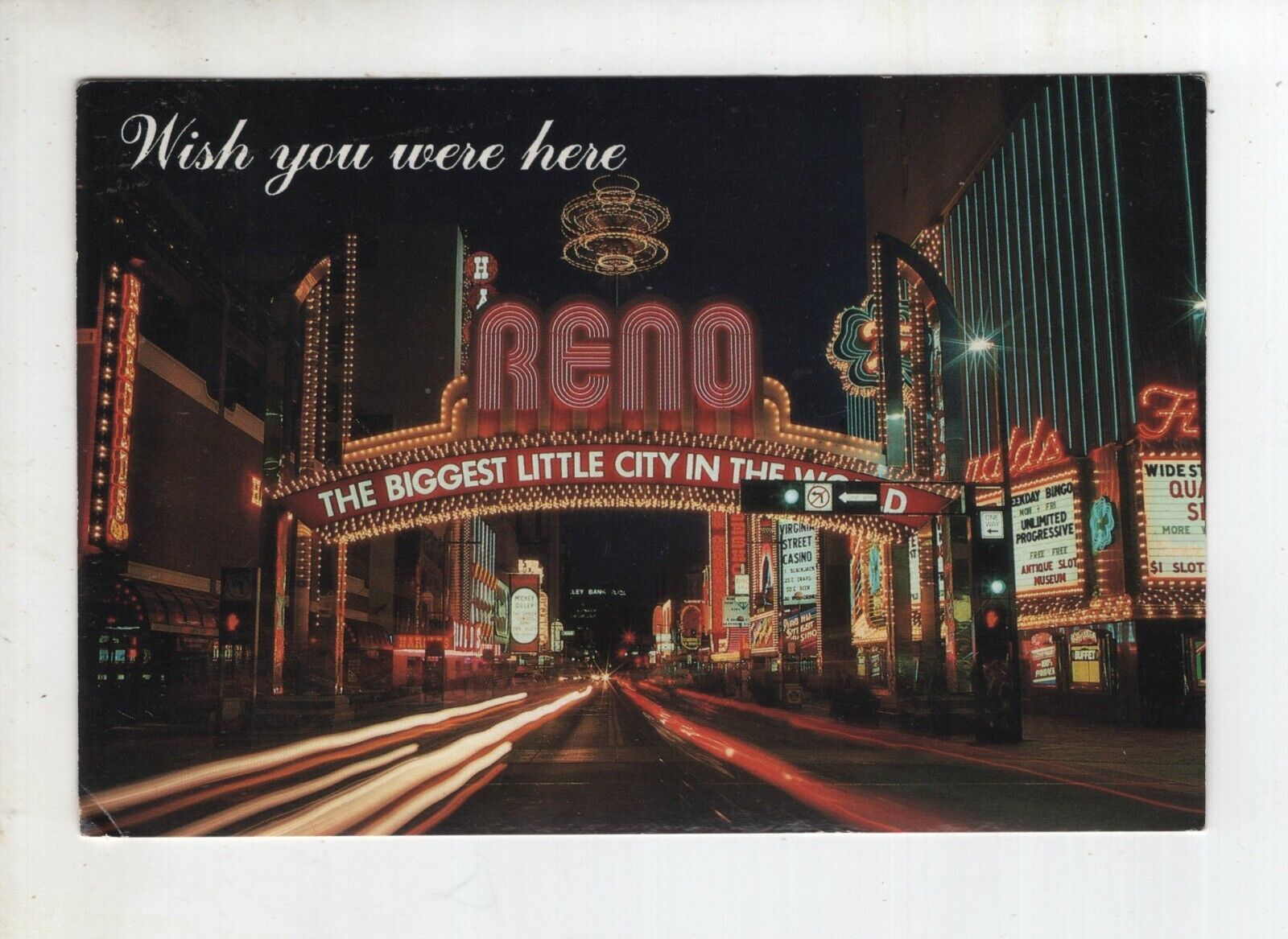 Postcard - The Fourth and Newest Reno Arch - Reno - Nevada