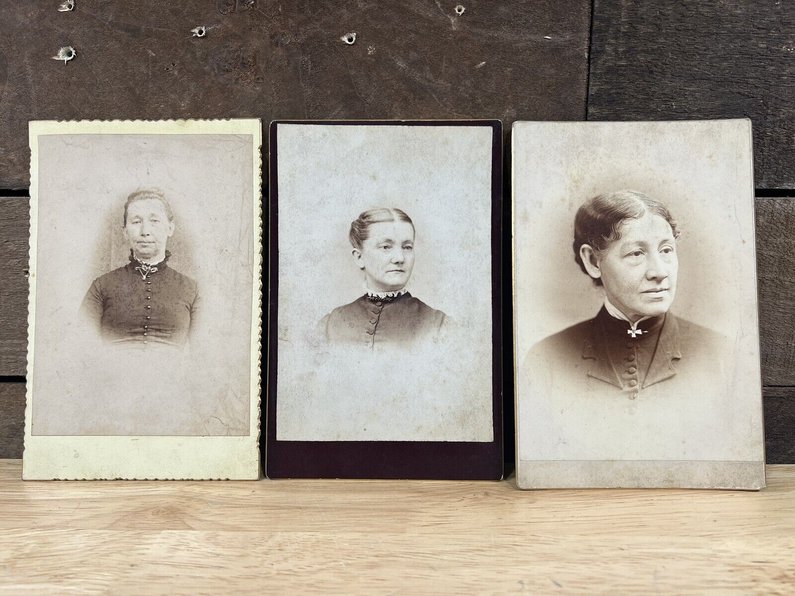 Antique Lot Of 3 Victorian Era Cabinet Cards Of Women Portraits