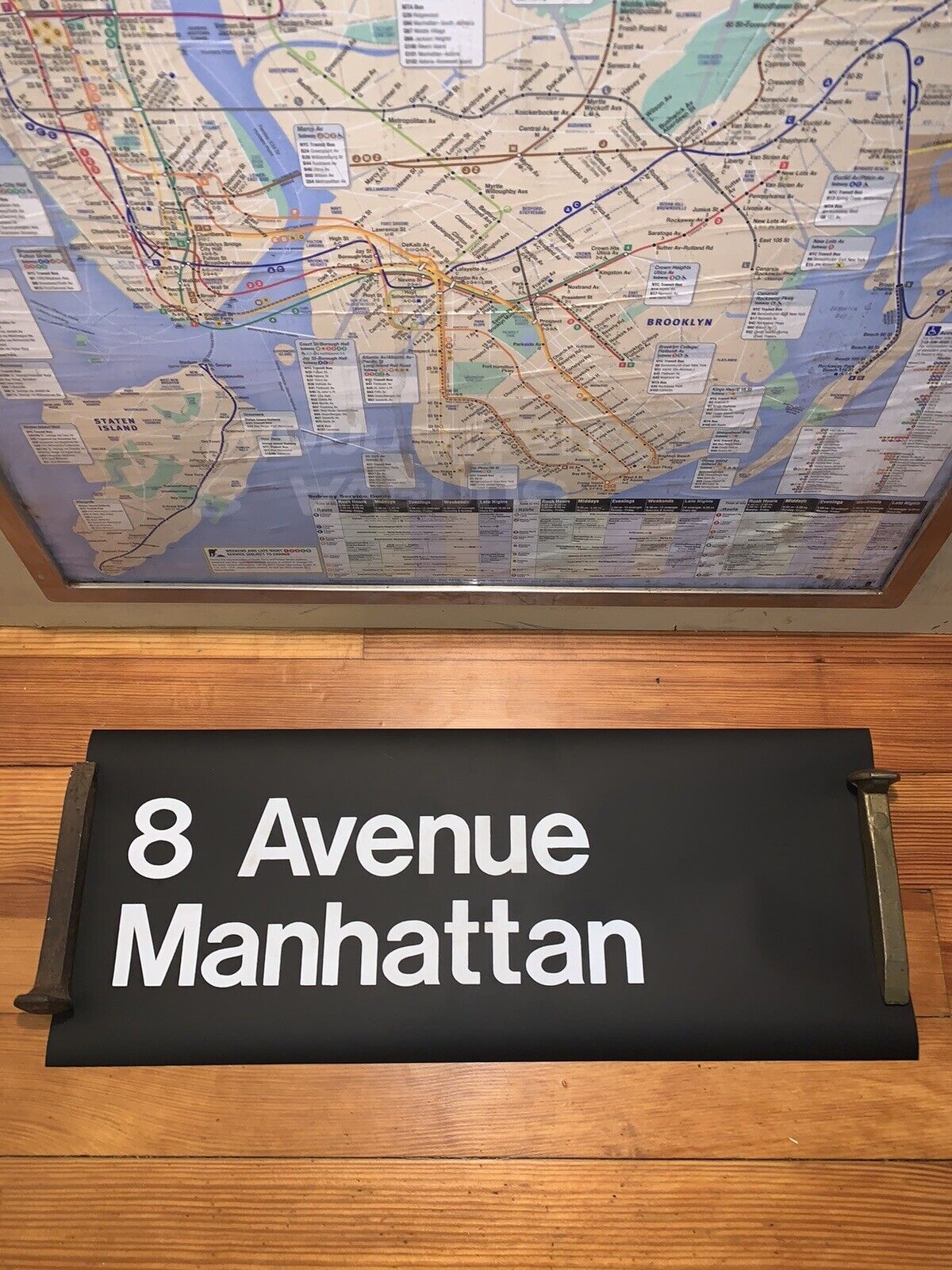 R32 NY NYC SUBWAY ROLL SIGN 8th AVENUE MANHATTAN HELLS KITCHEN MEATPACKING DIST.