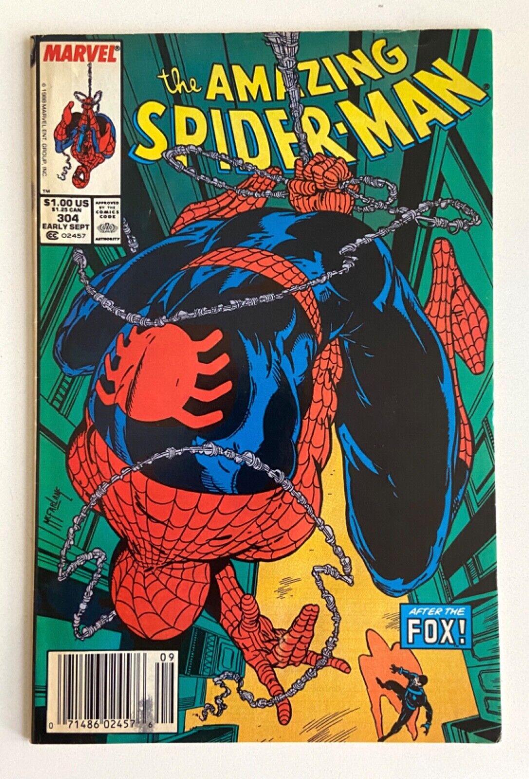 Marvel THE AMAZING SPIDER-MAN #304 (Early September 1988) Todd McFarlane