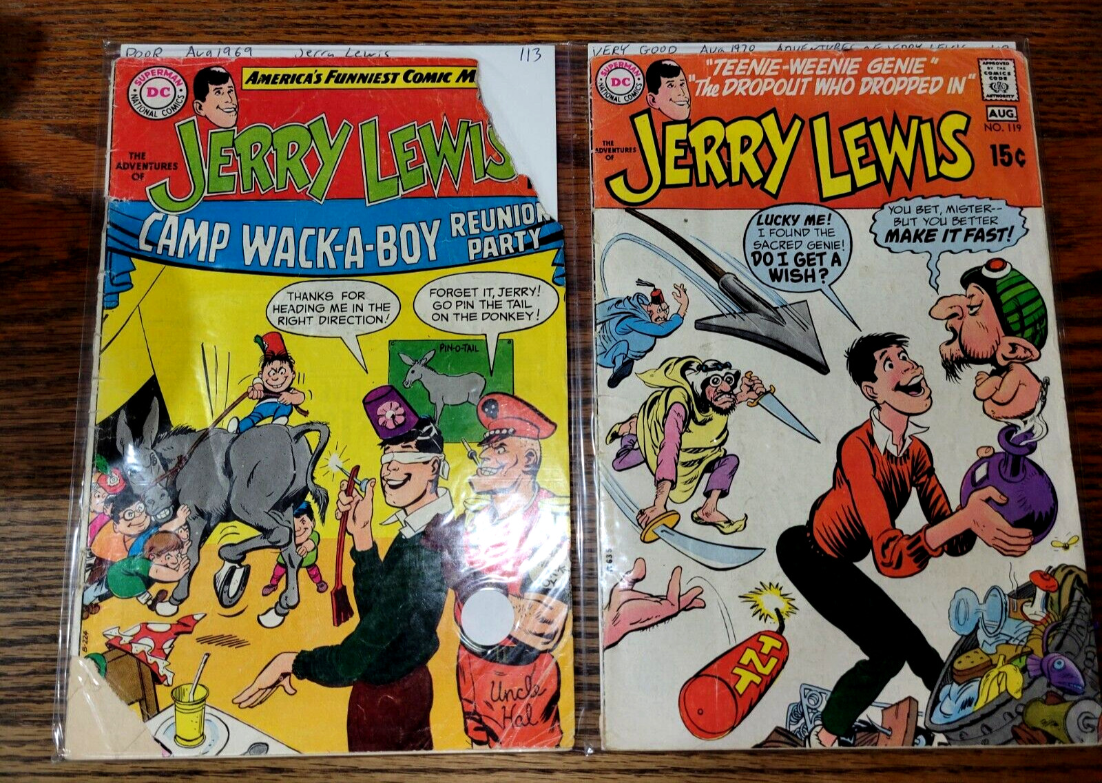 2 Adventures of Jerry Lewis DC #119 #113 1970 Hotwheels Ad Tuneup Tower