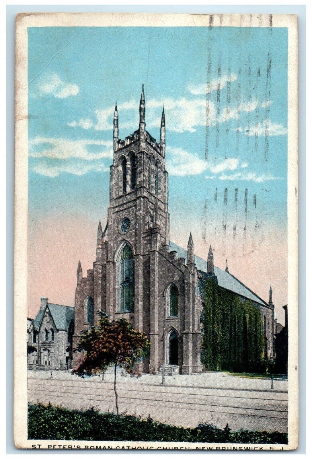 1919 St. Peter\'s Roman Catholic Church New Brunswick New Jersey Vintage Postcard