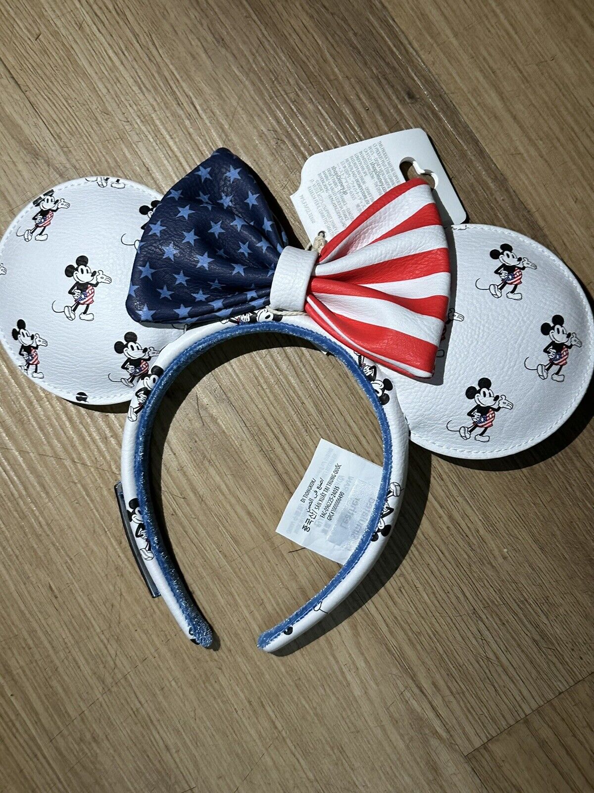 2024 Disney Parks Mickey Mouse Loungefly Headband Ears  USA 4th Of July NWT.