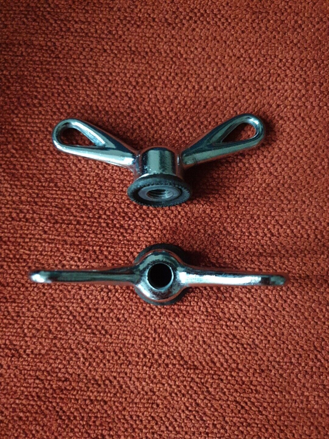 Vintage 1940s/50s Chrome Cycle Front Wing Nuts 