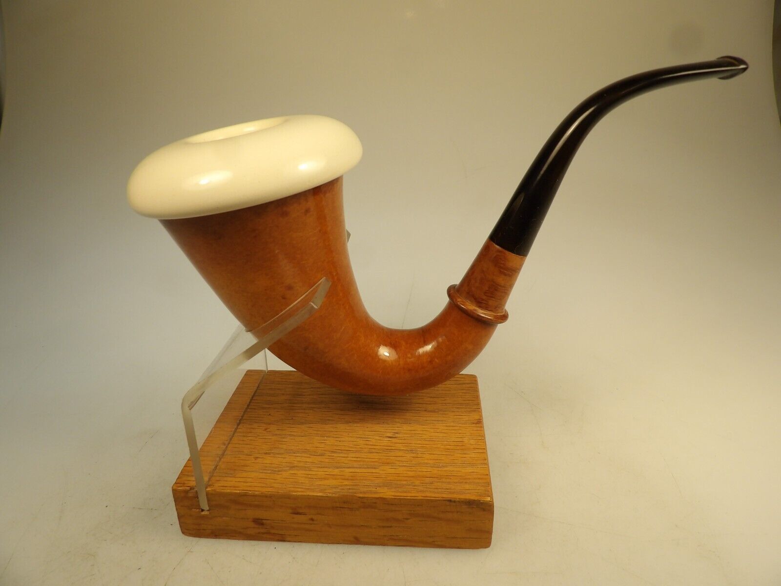 Austrian AB Made Block Turkish Meerschaum Cup Calabash Gourd Sherlock Style Pipe