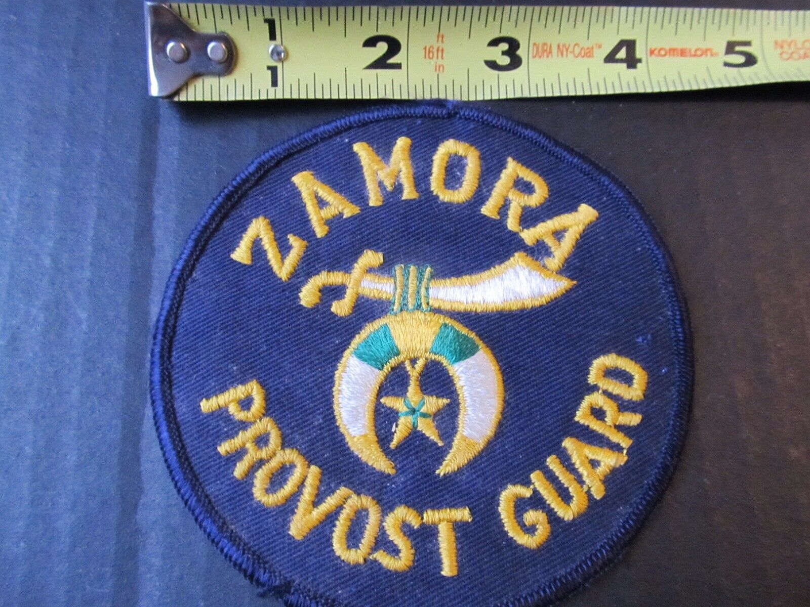 Vintage Zamora Provost Guard Patch Masons cheesecloth back