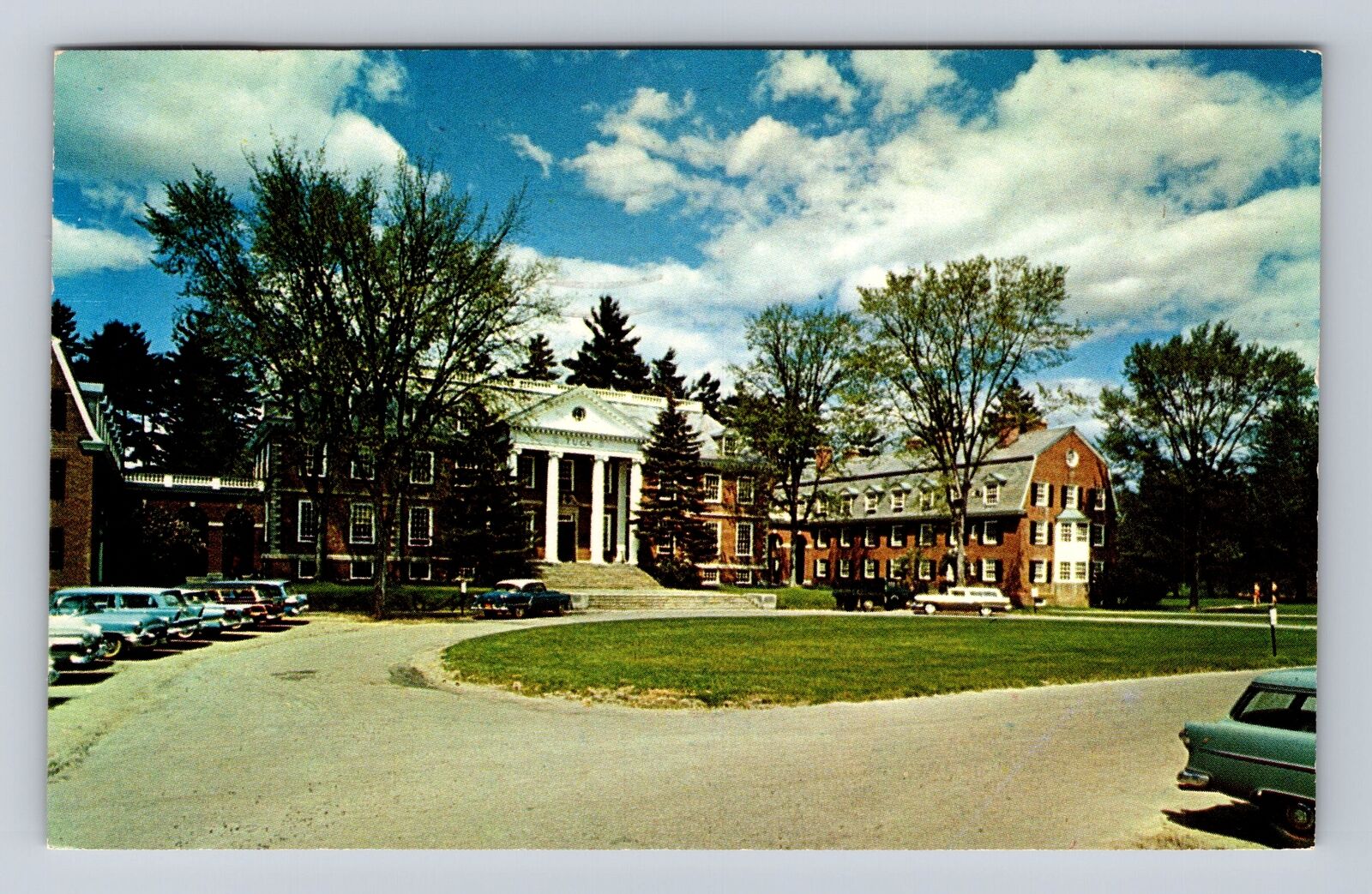 Hanover NH-New Hampshire, The Amos Tuck School, Antique, Vintage c1964 Postcard