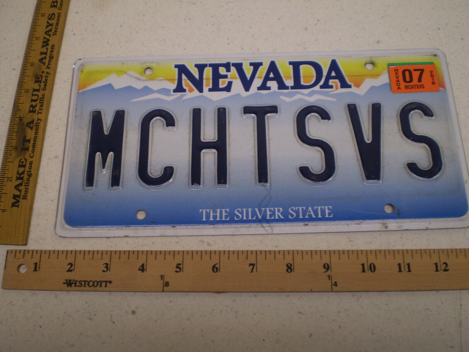 2018 18 NEVADA NV VANITY LICENSE PLATE MCHTSVS MISCHIEVOUS TROUBLE PLAYFUL