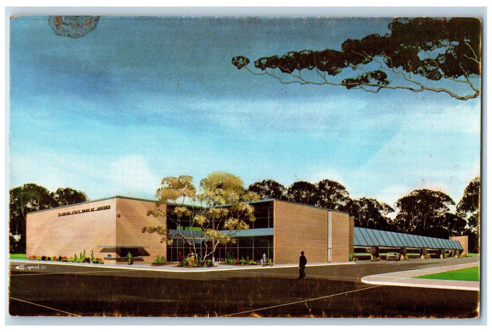 c1950\'s New Home of Florida State Bank of Sanford Friendly Bank FL Postcard