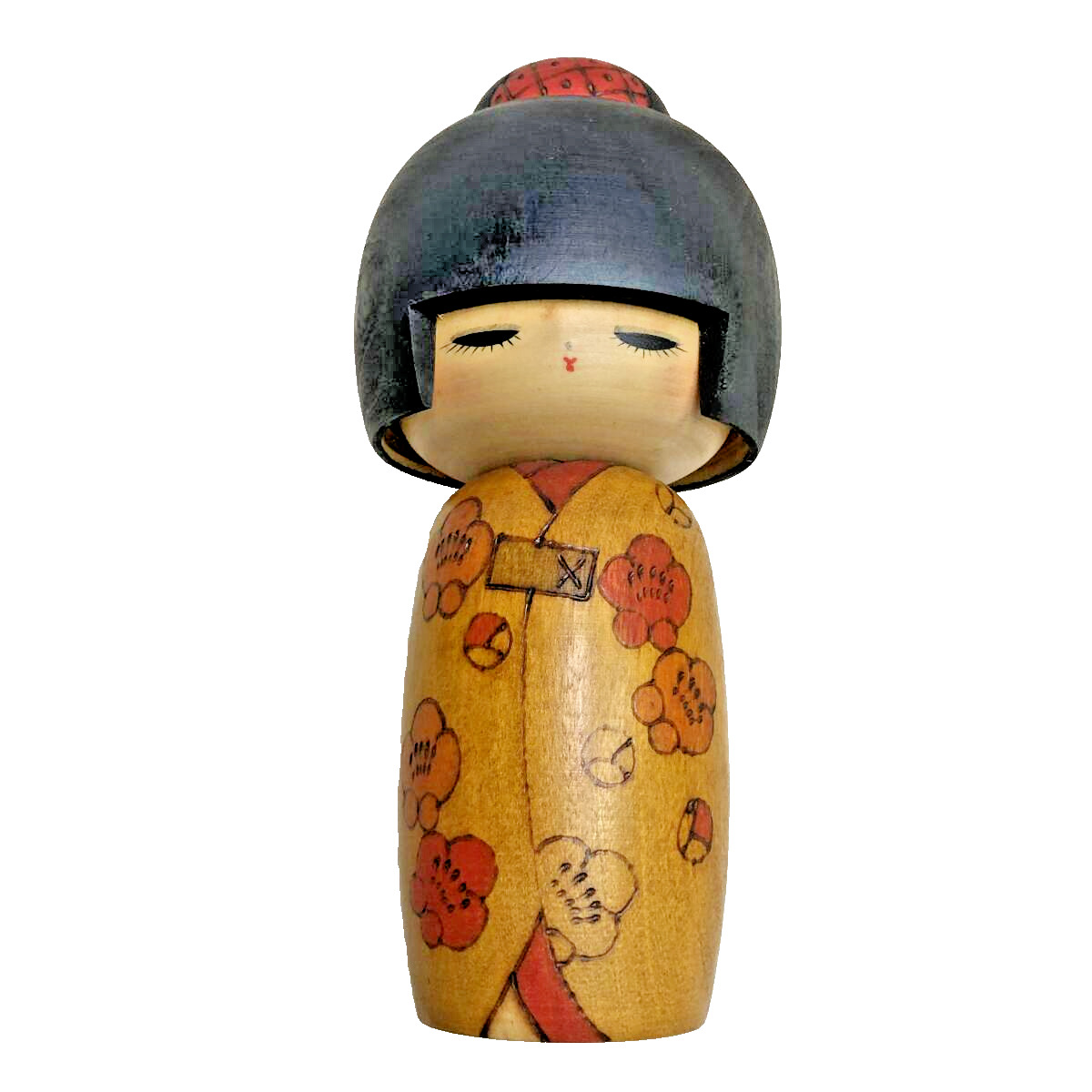 By Fumio Tomidokoro Japanese wooden kokeshi doll H20cm(7.8\