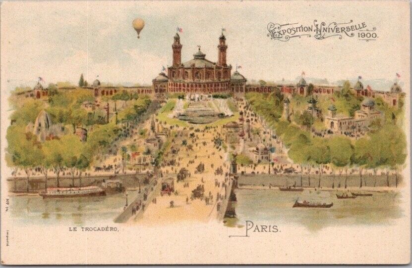 1900 PARIS Exposition Universelle Postcard - LE TROCADERO Panorama View UNUSED