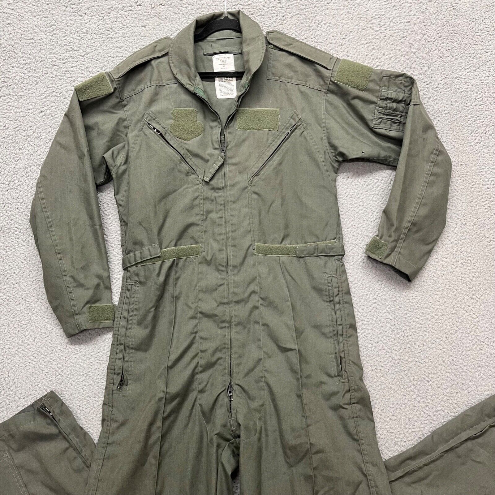 USAF Flyers Coveralls Mens 44 Long Fire Resistant Summer Sage Green 27/P