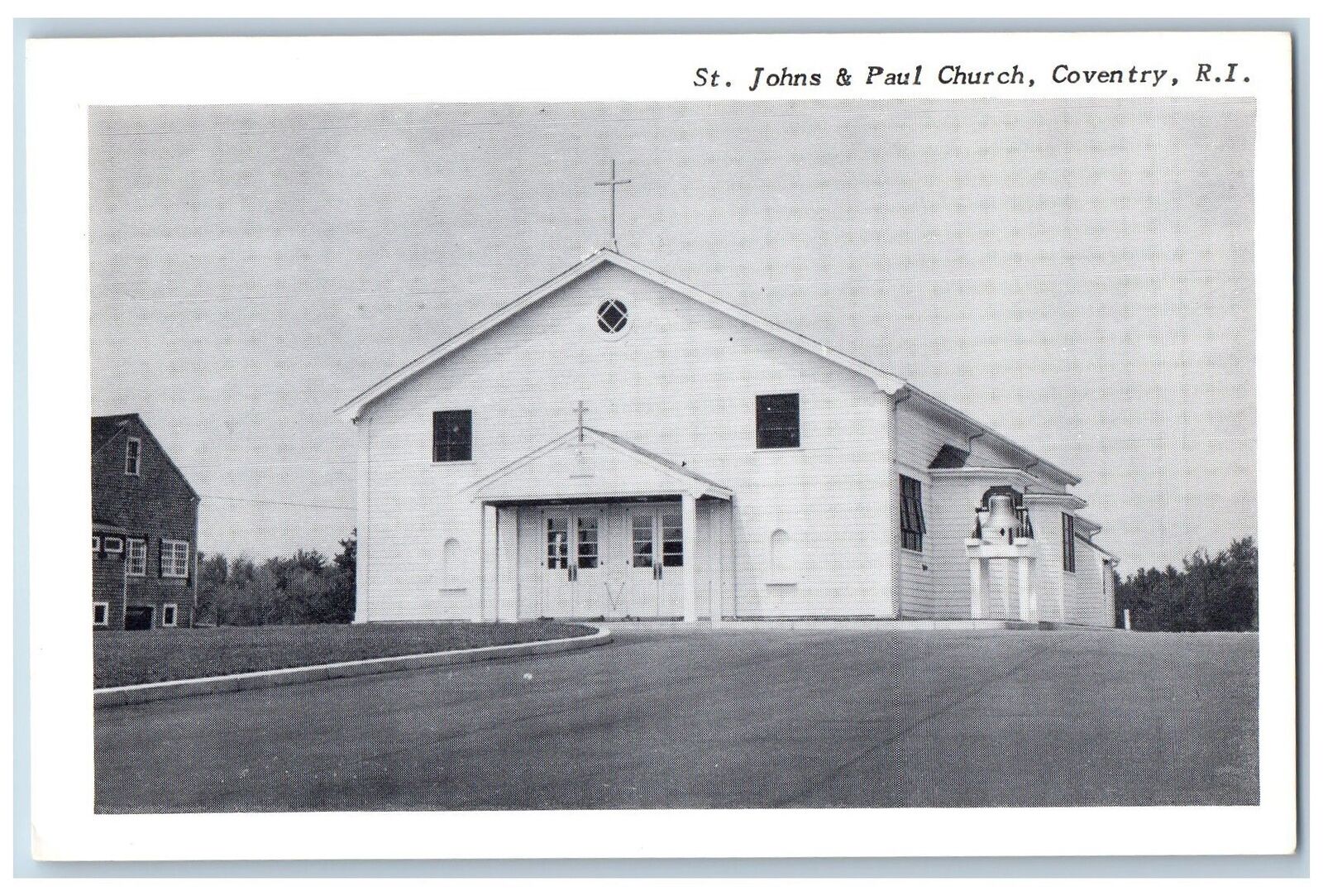Coventry Rhode Island RI Postcard St. John And Paul Church Exterior Scene c1960s