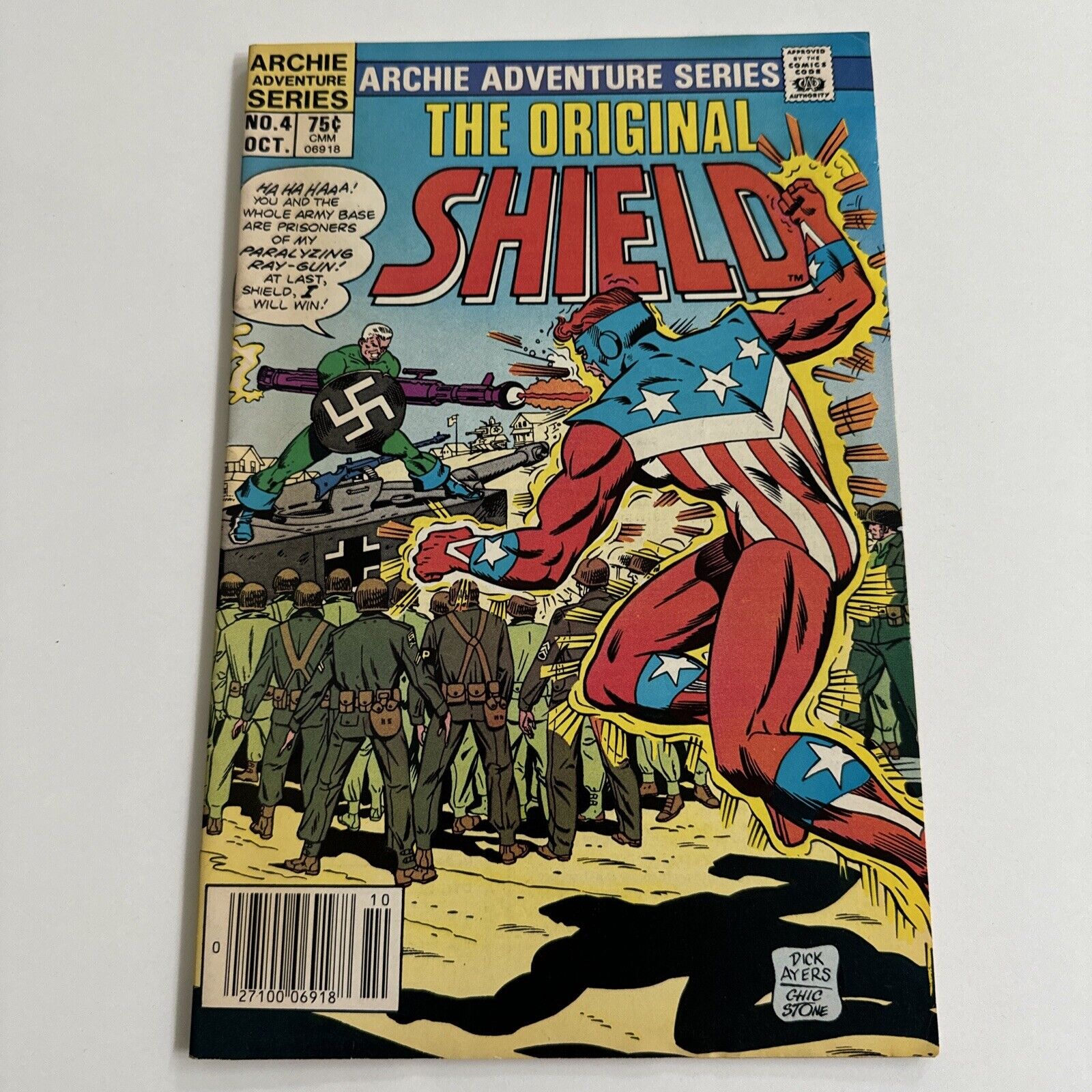 The Original Shield # 4 | NEWSSTAND  SWASTIKA COVER  Archie 1984 | GD/VG