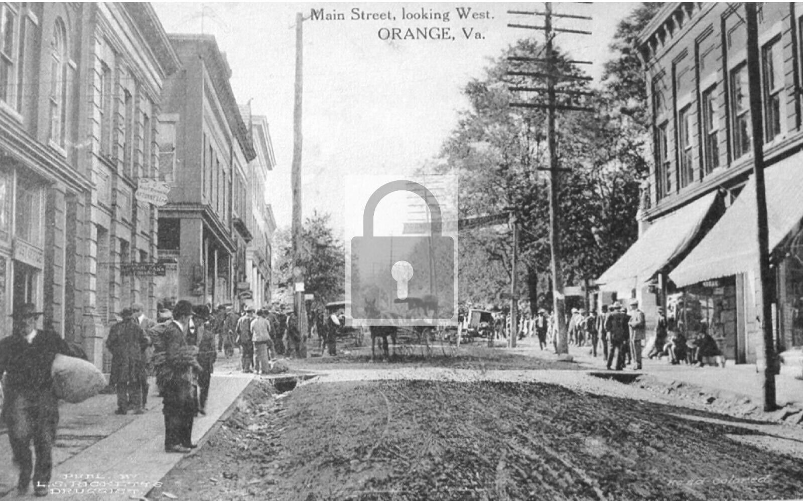 Main Street View Orange Virginia VA Reprint Postcard