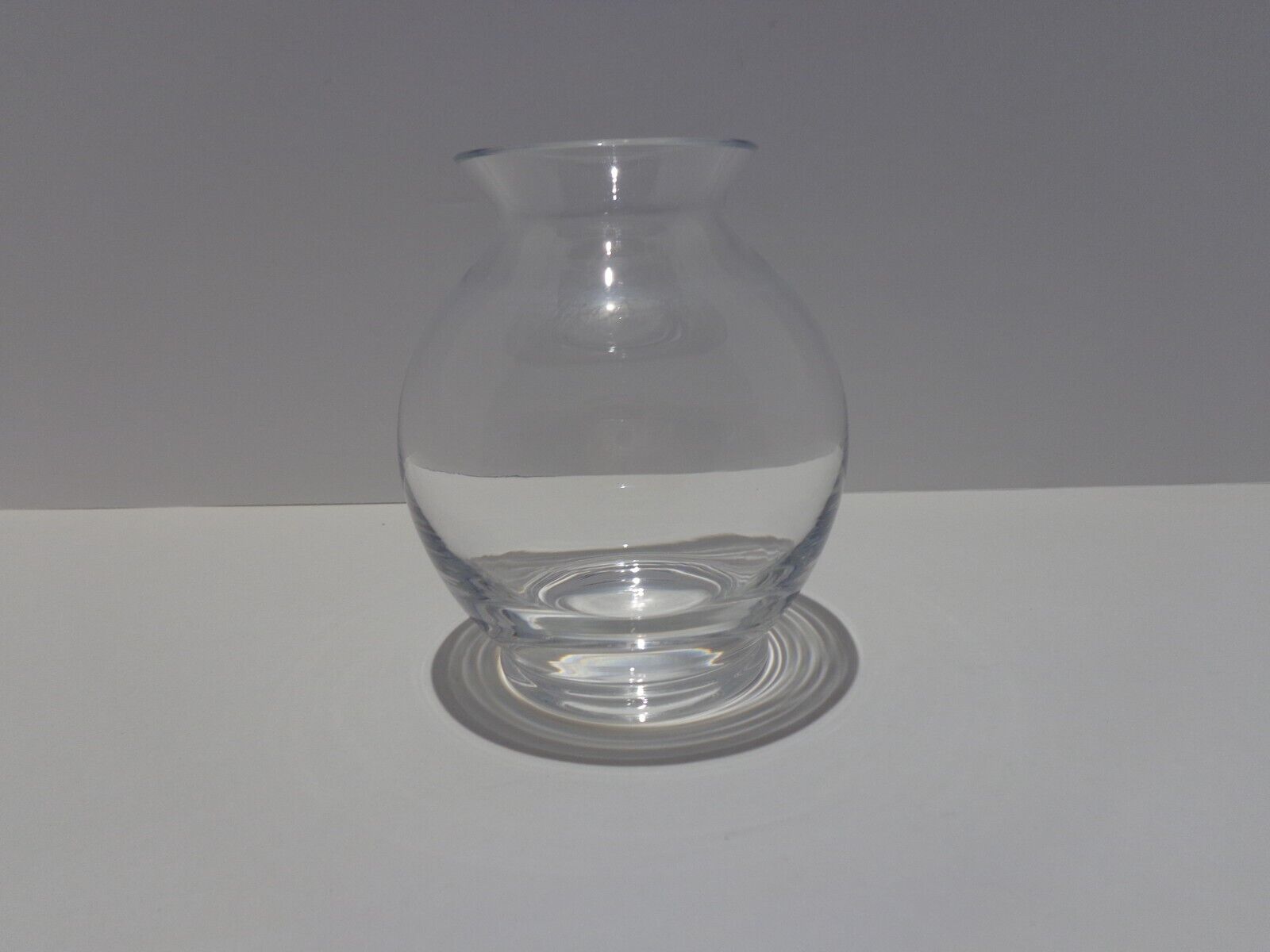 Baccarat France Clear Glass Small Vase Vessel Squat Objet d\'vertu d\'art