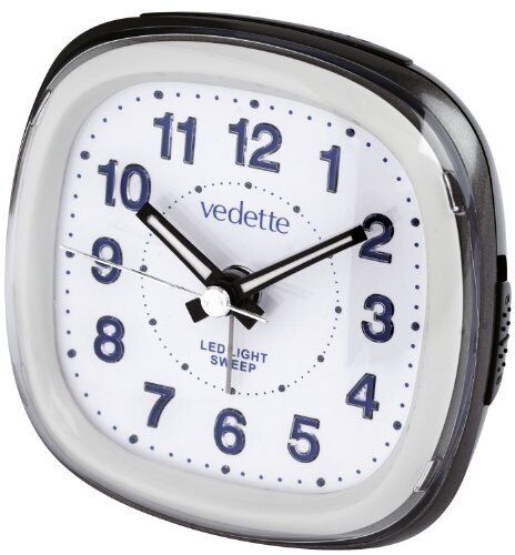 7.7 x 7.7 x 4.3cm LED Quartz & Silent Trotter Alarm Clock