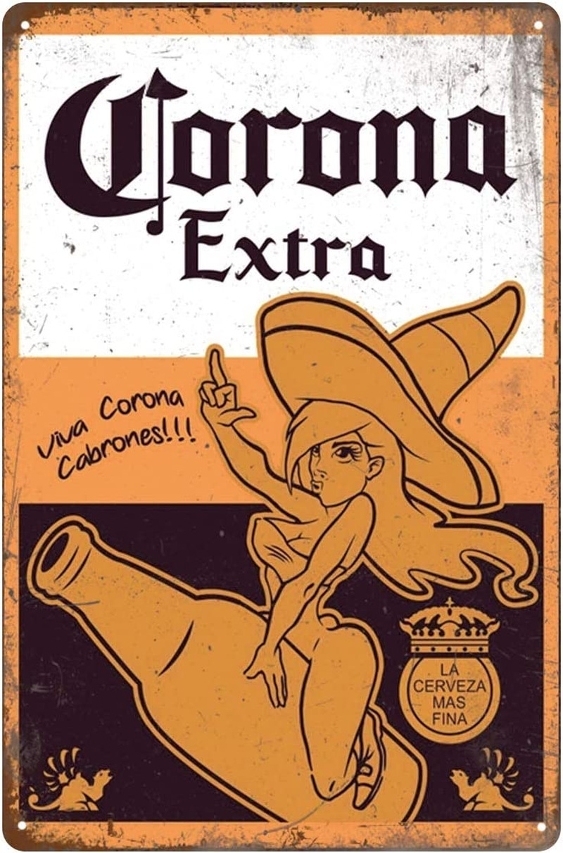 Bayyon Tin Signs Retro Vintage, Corona Extra Beer, Home Bar Man Cave Diner Garag