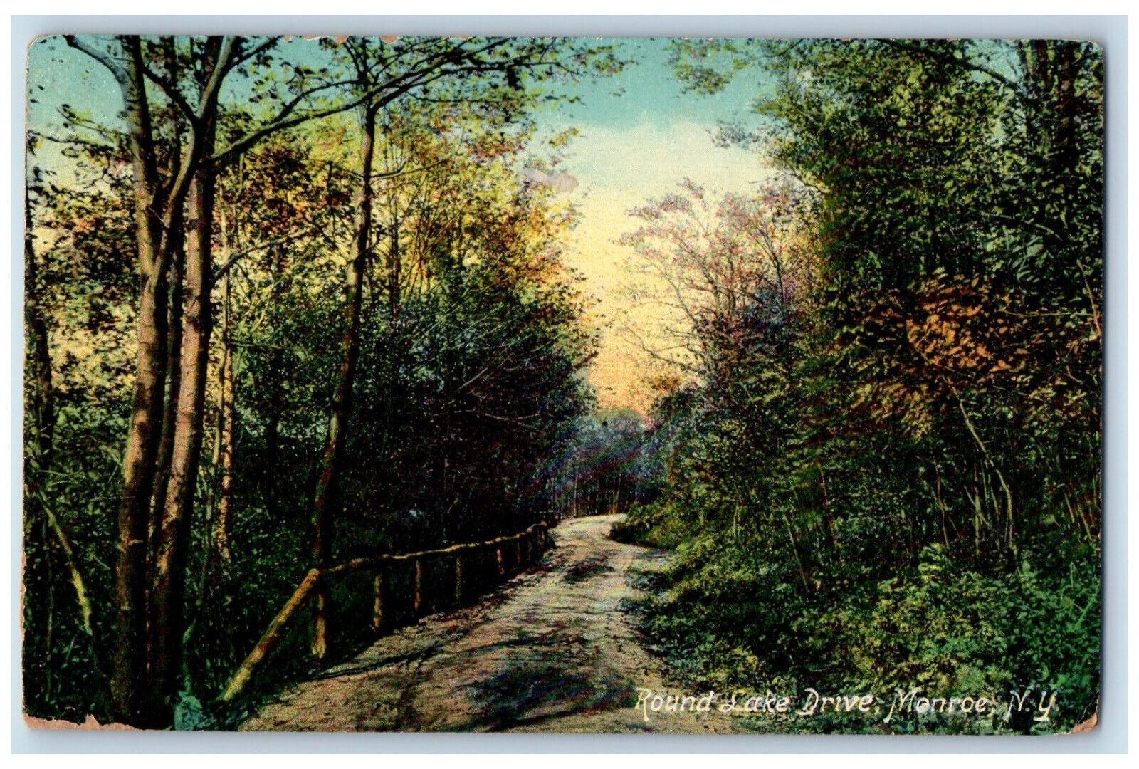1911 Round Lake Drive Monroe NY Posted Antique Rogers Drugstore Postcard