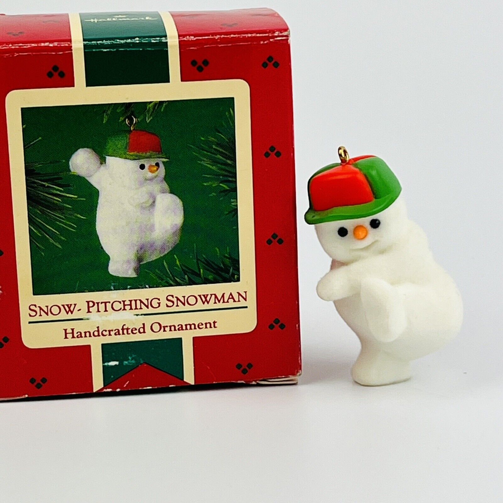 Hallmark Keepsake Ornament Vintage 1985 Snow Pitching Snowman RARE New in Box