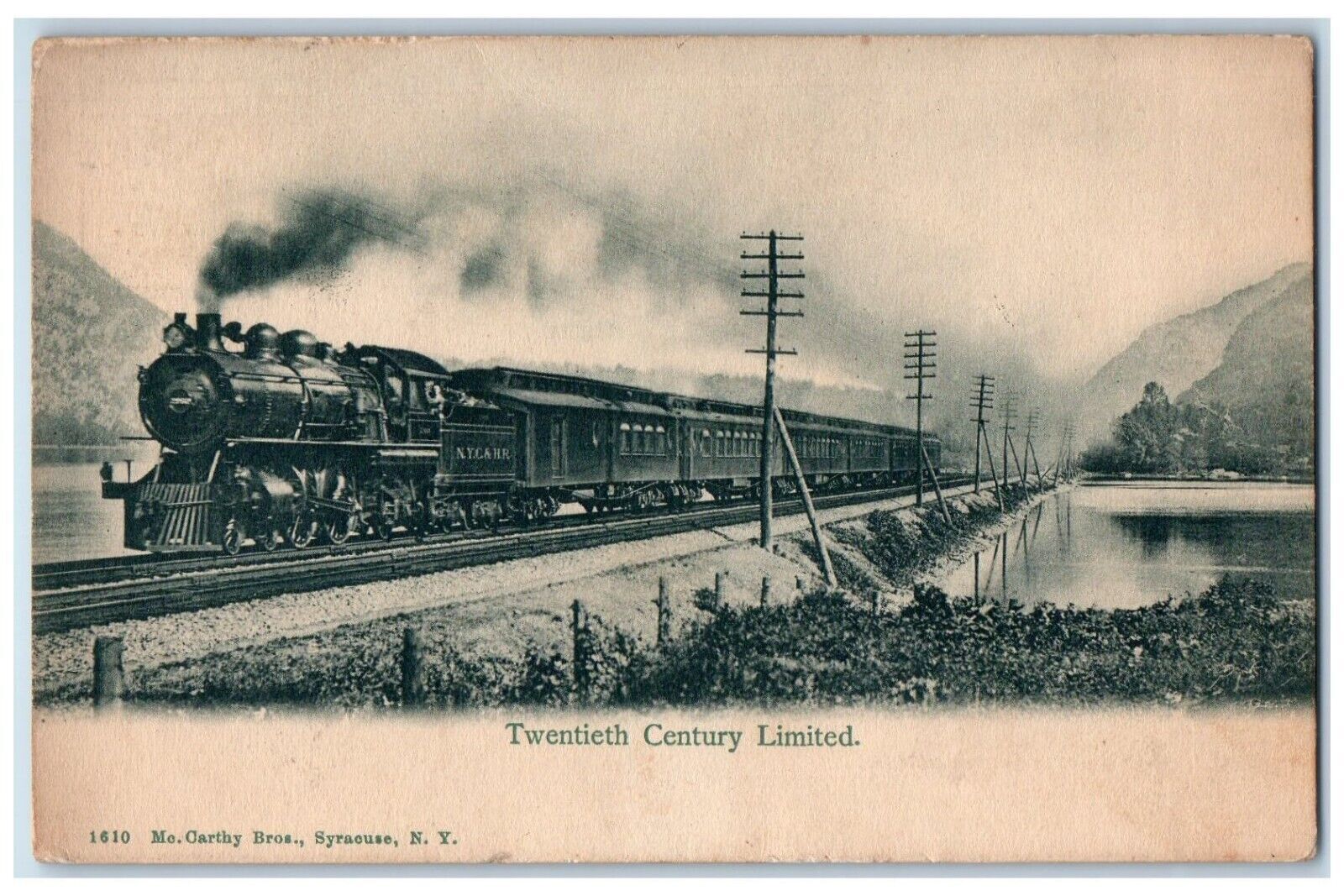 c1905 Twentieth Century Limited Railroad Train Syracuse New York NY Postcard