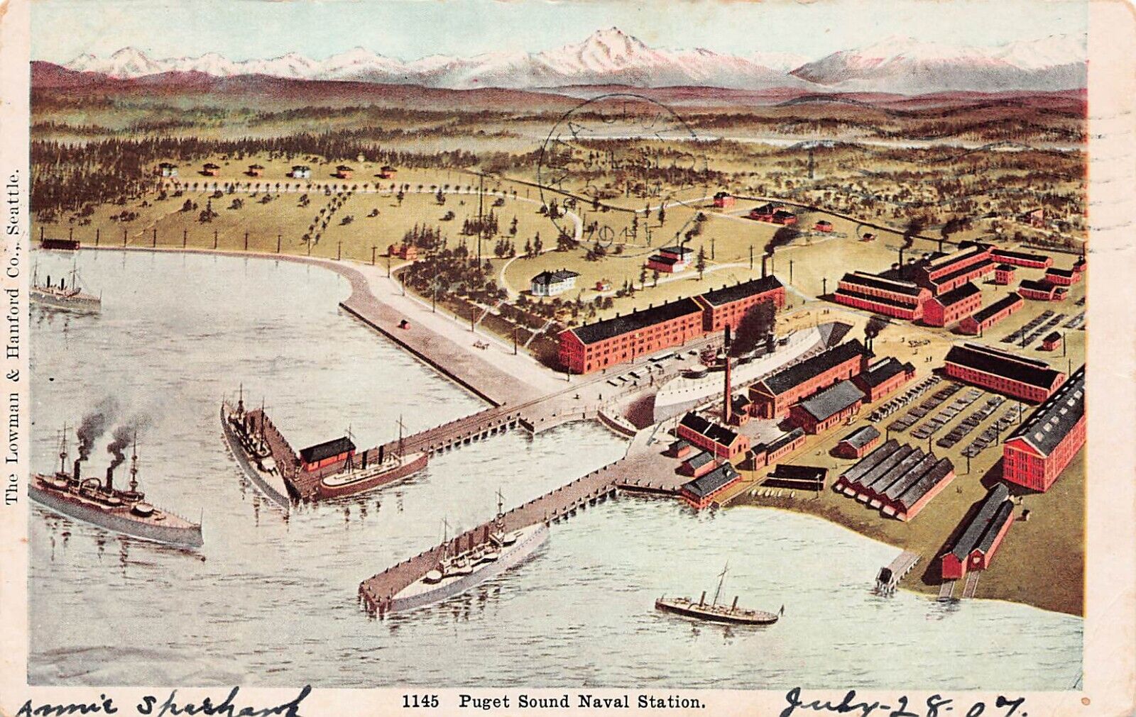 Puget Sound Naval Station Bremerton Washington Navy Military Base Postcard B41
