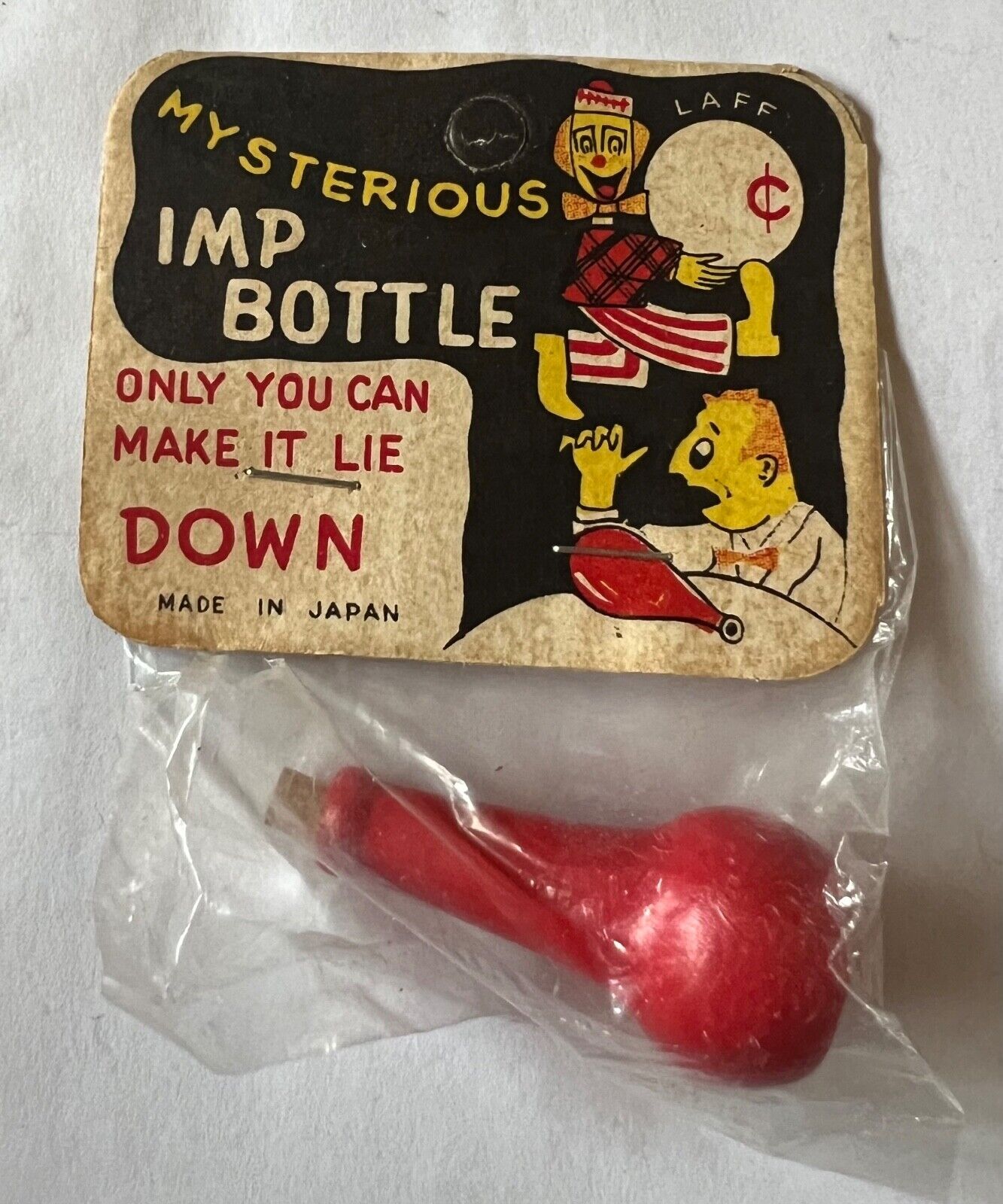 Laff Mysterious Imp Bottle Novelty Magic Trick Dimestore 1950s Japan Vintage