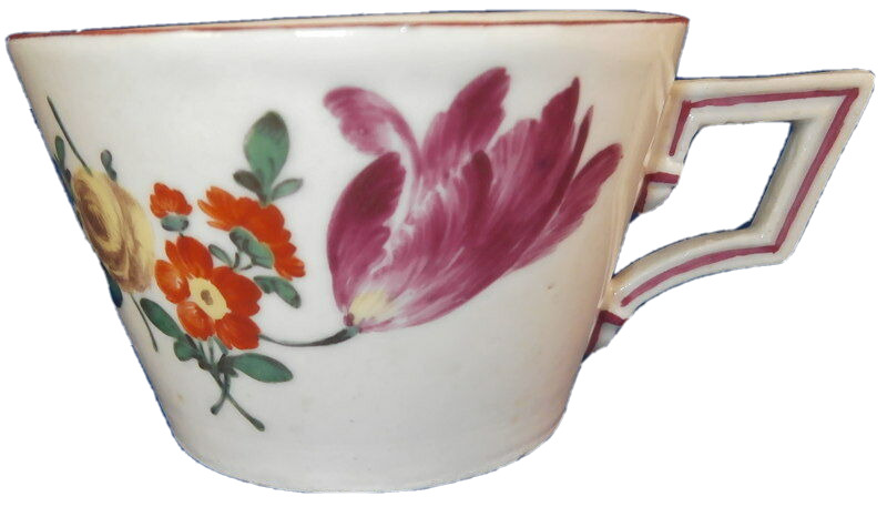 Antique 18thC Ludwigsburg Porcelain Floral Cup Porzellan Blumen Tasse Germany