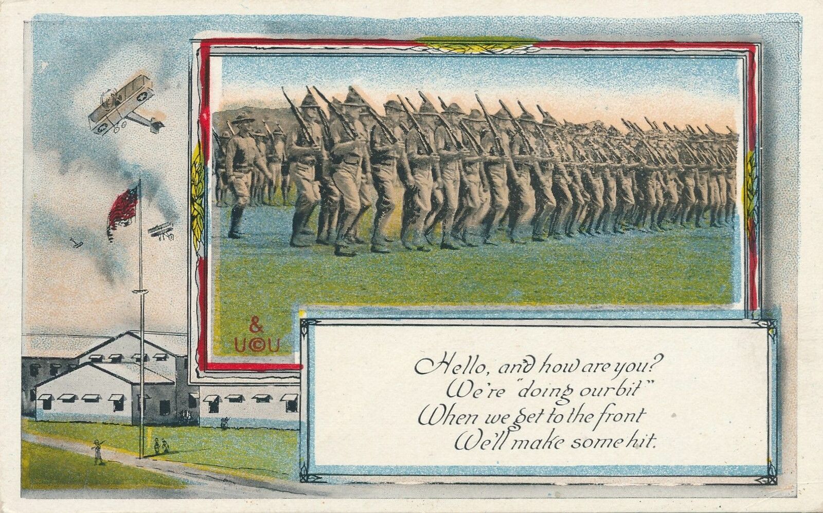 When We Get To The Front Patriotic Postcard