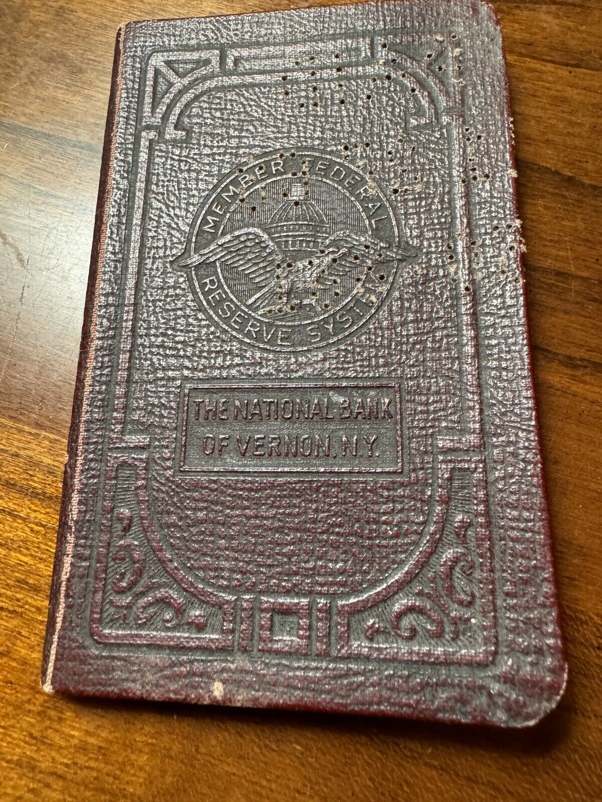 1952 National Bank Of Vernon, Ny Account Passbook Vintage Leather Book