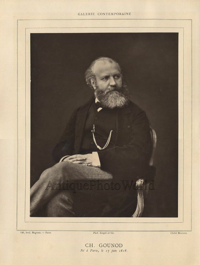 Charles Gounod French classical music composer large antique photo France