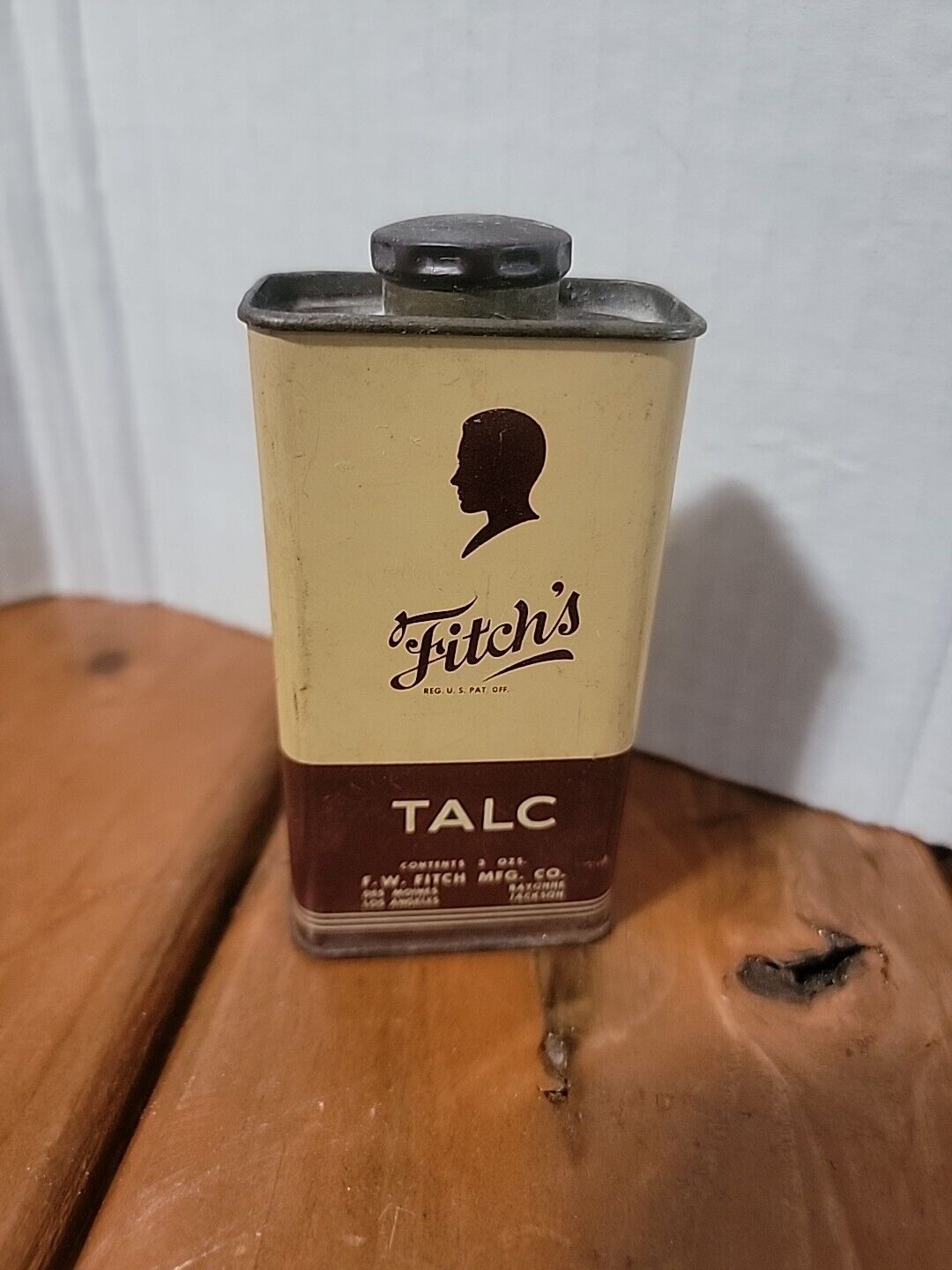 Antique Fitch\'s Talc Tin 4.5\